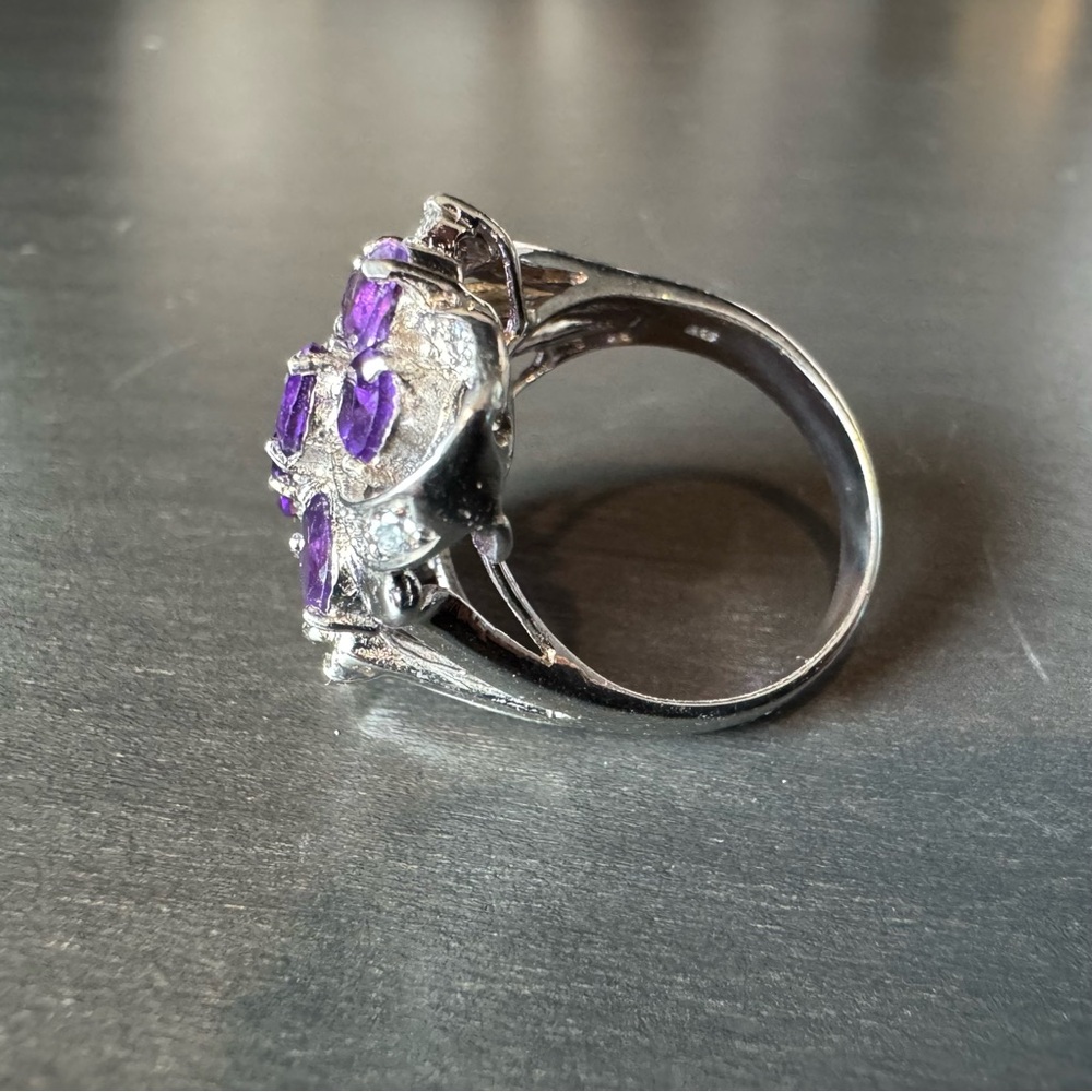 Sparkly Amethyst Statement Ring - image 6